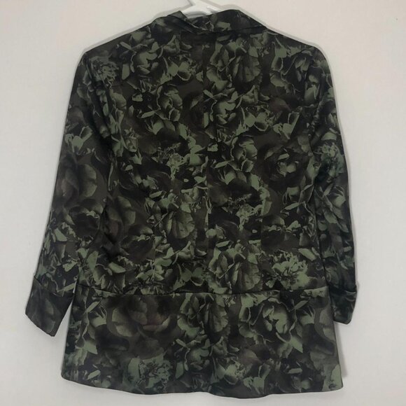 ATTITUDE (Size S) DARK GREEN FLORAL BLAZER JACKET - Picture 2 of 6